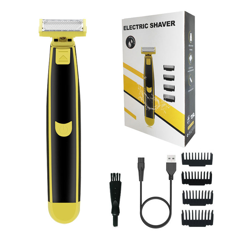 New Men's Shaver USB Rechargeable Body Wash Shaver Leg Hair Face Electric Shaver
