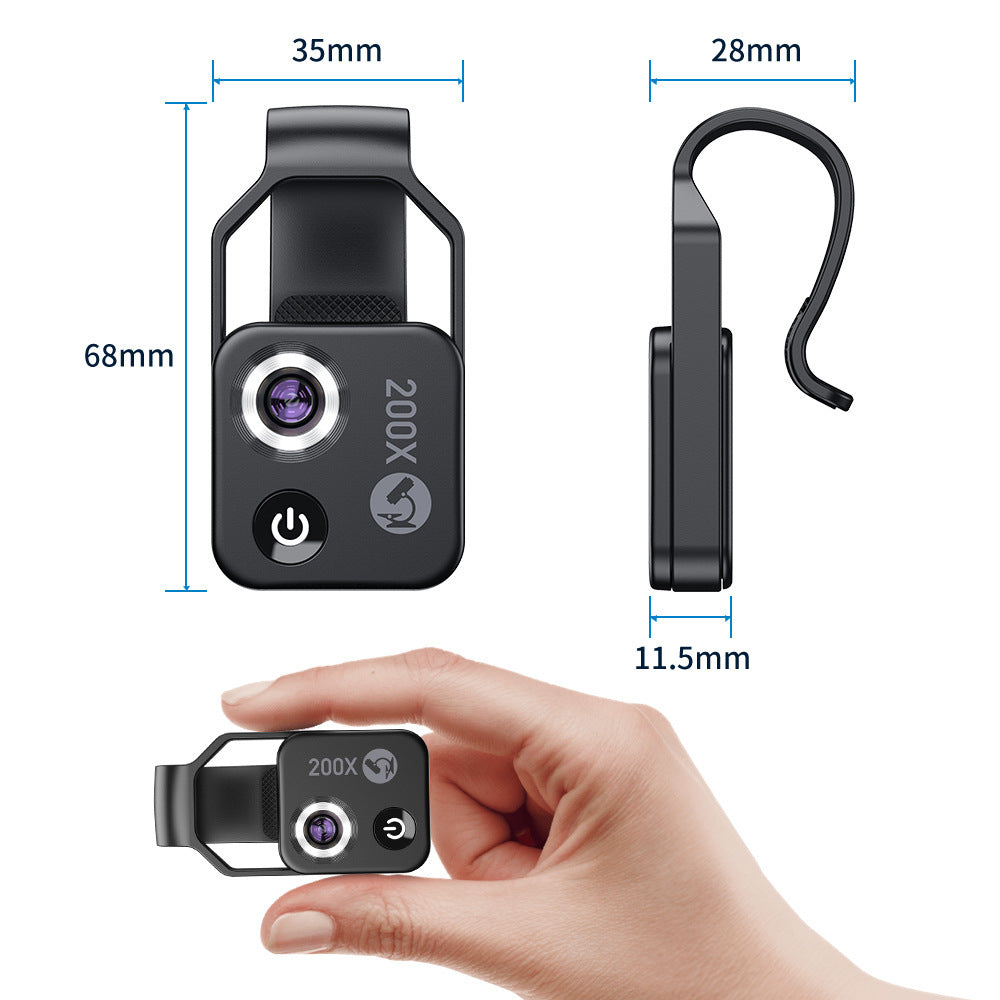 Apexel's New Portable 200X Mobile Phone Microscope Magnifying Glass Hd Microscope Without Cpl