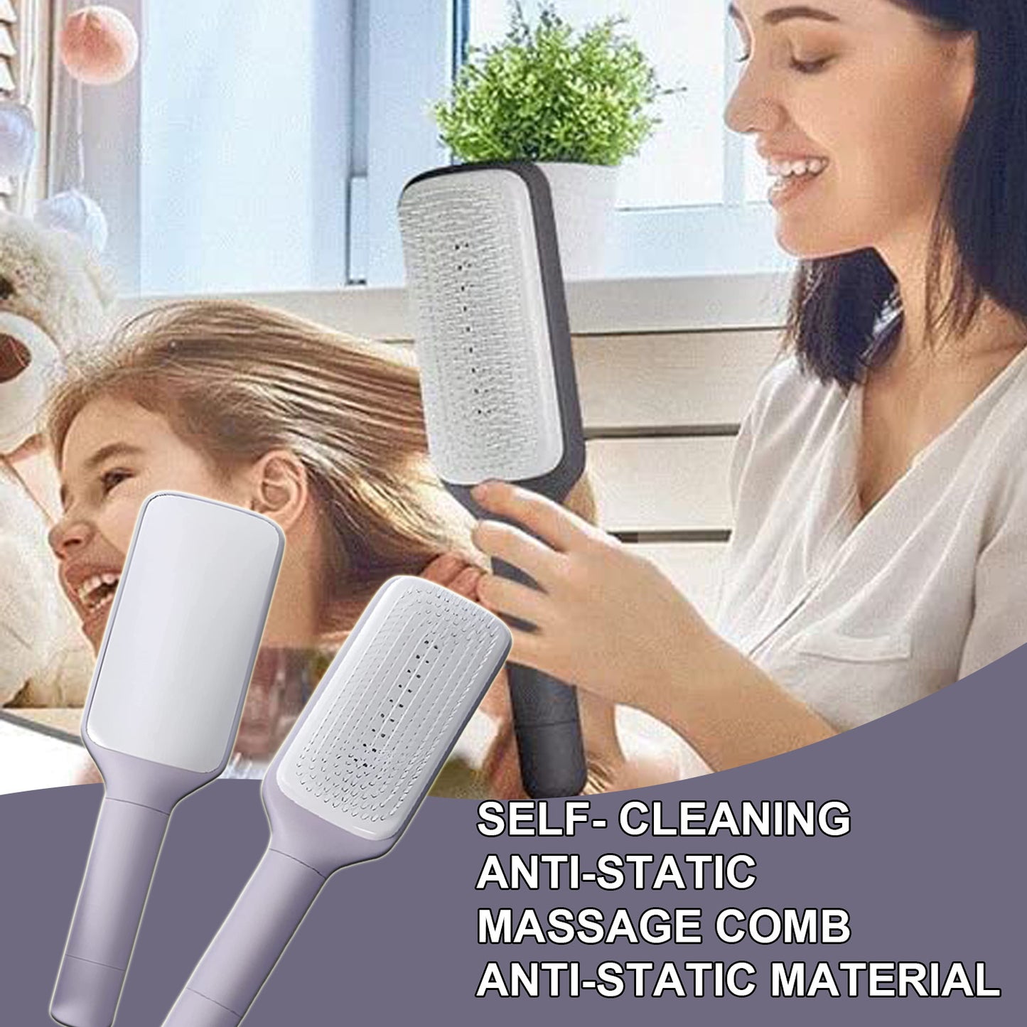 Self-Cleaning Hairbrush -Easy Hair Removal Brush