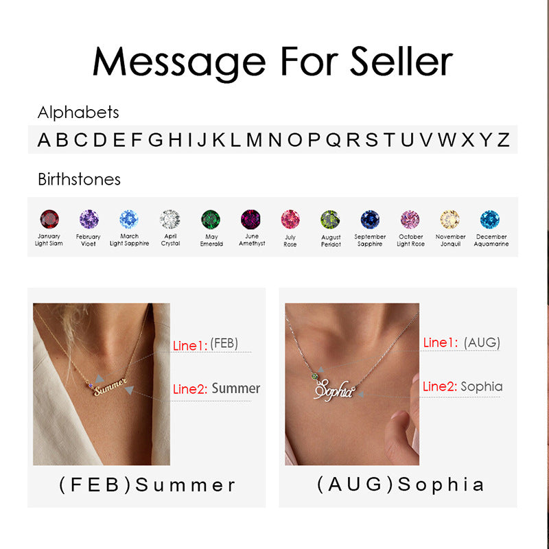 New Titanium Steel Necklace Jewelry Women&#039;s Niche Design Stainless Steel Letter Name Necklace Light Luxury Clavicle Chain