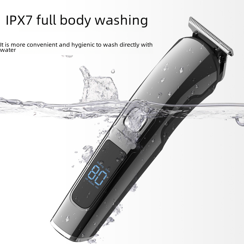 Five-in-one Multifunctional Carving Hair Clipper USB Charging Intelligent Digital Display Waterproof Electric Push Shaver